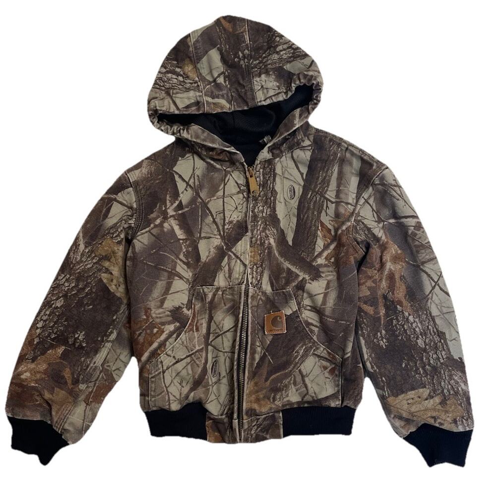 Vintage Carhartt YYJ144 CMO Jacket Youth M 8 Camo Canvas Work Kids